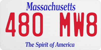 MA license plate 480MW8