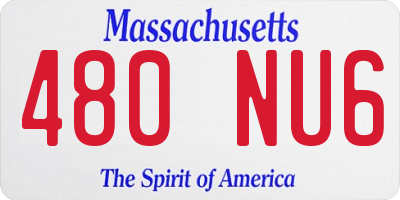MA license plate 480NU6