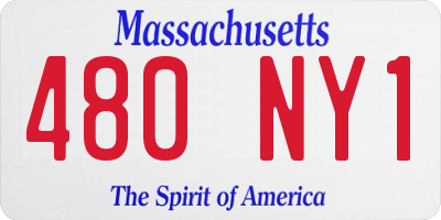MA license plate 480NY1