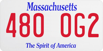 MA license plate 480OG2