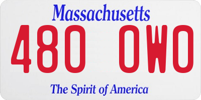 MA license plate 480OW0