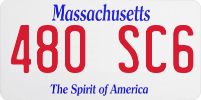 MA license plate 480SC6