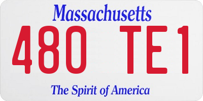 MA license plate 480TE1