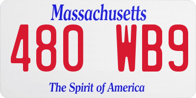 MA license plate 480WB9