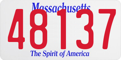 MA license plate 48137