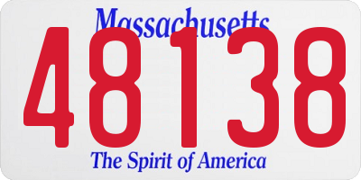 MA license plate 48138