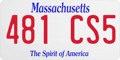 MA license plate 481CS5