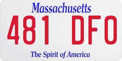 MA license plate 481DF0