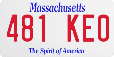 MA license plate 481KE0