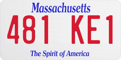 MA license plate 481KE1