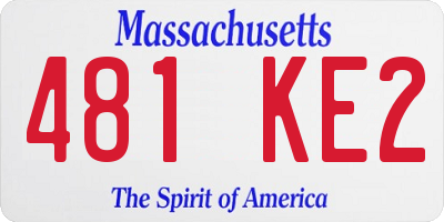 MA license plate 481KE2