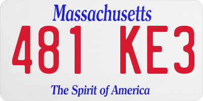 MA license plate 481KE3