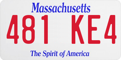 MA license plate 481KE4