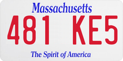 MA license plate 481KE5