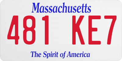 MA license plate 481KE7