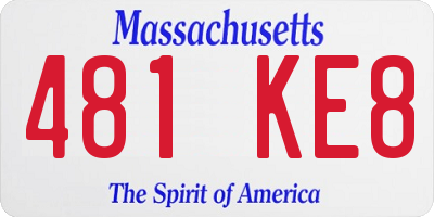 MA license plate 481KE8