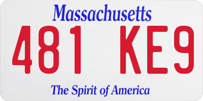 MA license plate 481KE9