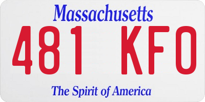 MA license plate 481KF0