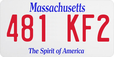 MA license plate 481KF2