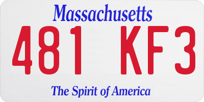MA license plate 481KF3