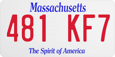 MA license plate 481KF7