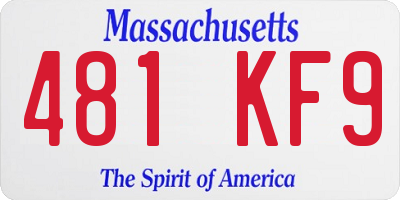 MA license plate 481KF9