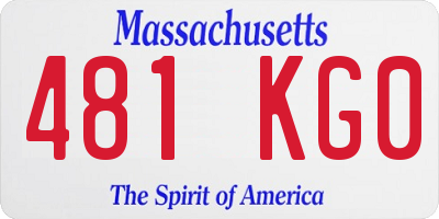 MA license plate 481KG0