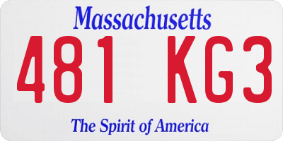 MA license plate 481KG3