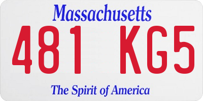 MA license plate 481KG5
