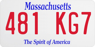 MA license plate 481KG7