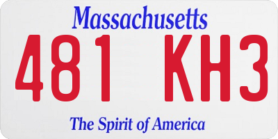 MA license plate 481KH3