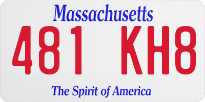 MA license plate 481KH8