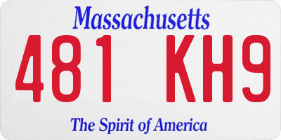 MA license plate 481KH9