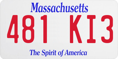 MA license plate 481KI3