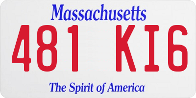 MA license plate 481KI6