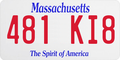 MA license plate 481KI8