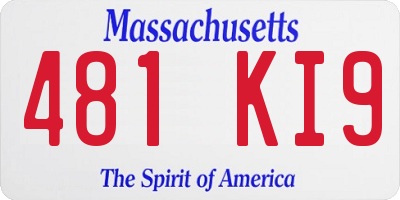 MA license plate 481KI9
