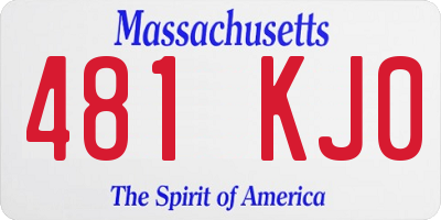 MA license plate 481KJ0