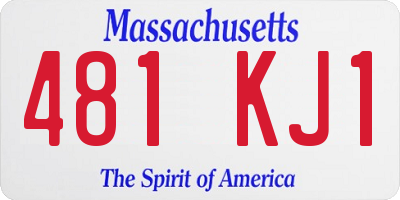 MA license plate 481KJ1
