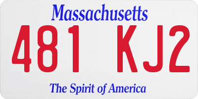 MA license plate 481KJ2
