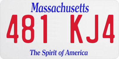 MA license plate 481KJ4