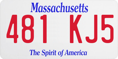MA license plate 481KJ5
