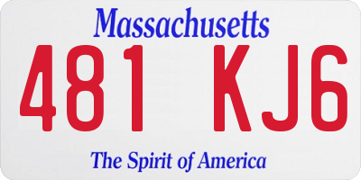 MA license plate 481KJ6