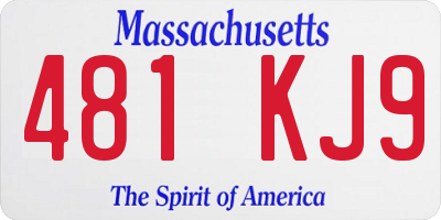 MA license plate 481KJ9