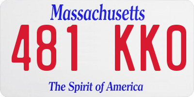 MA license plate 481KK0