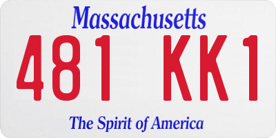MA license plate 481KK1