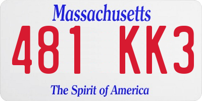 MA license plate 481KK3