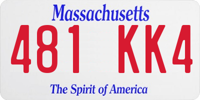 MA license plate 481KK4
