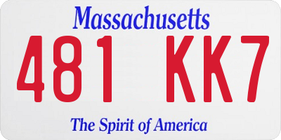 MA license plate 481KK7