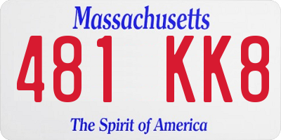 MA license plate 481KK8